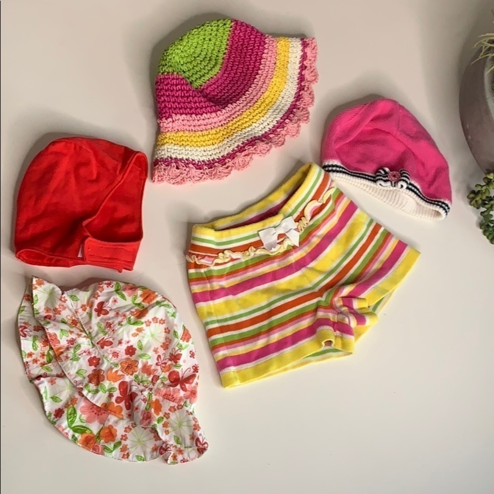 Baby girl Assorted colorful sun hat summer bundle girls